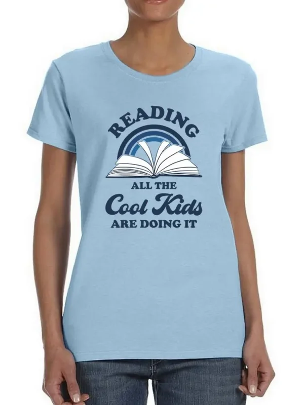 All The Cool Kids Read T-shirt -SmartPrintsInk Designs - Image 2