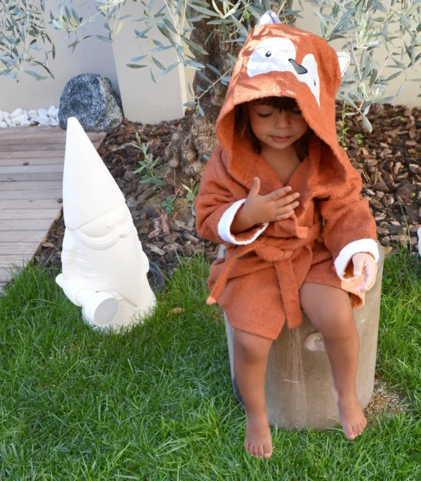 Baby Bathrobe Cotton Orange Fox - Image 3