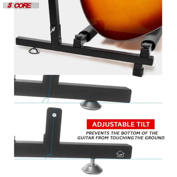 5Core Multi Guitar Rack Stand Floor 9 Slot Adjustable Flying V Guitars Holder - Image 4