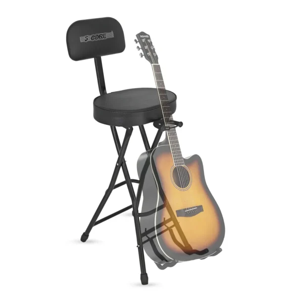 5Core Guitar Stool Adjustable Backrest Piano Chair Padded Seat Music Stand OVAL