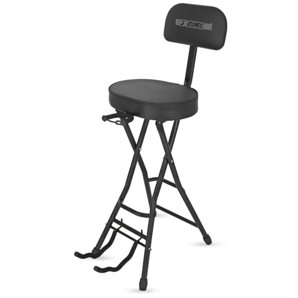 5Core Guitar Stool Adjustable Backrest Piano Chair Padded Seat Music Stand OVAL - Image 2