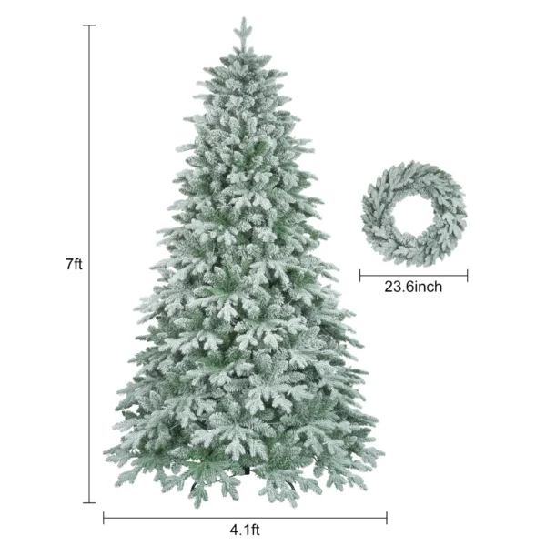 7ft Lighted Artificial Christmas Tree with Wreath Set of 2 , Christmas Tree Holiday Decoration, Creative Decorated Trees, Xmas Tree Christmas Decorations for Christmas - Image 8