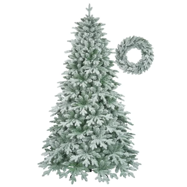 7ft Lighted Artificial Christmas Tree with Wreath Set of 2 , Christmas Tree Holiday Decoration, Creative Decorated Trees, Xmas Tree Christmas Decorations for Christmas - Image 10