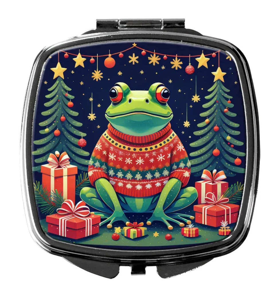 Frog Christmas Compact Mirror: A Unique Holiday Gift for Mirror Lovers